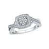 Image 1 : 0.20 CTW Diamond Square Cluster Ring 10KT White Gold - REF-30Y2X