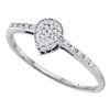 Image 1 : 0.09 CTW Diamond Teardrop Slender Ring 10KT White Gold - REF-8M9H