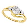 Image 1 : 0.10 CTW Diamond Cluster Ring 10KT Yellow Gold - REF-14Y9X