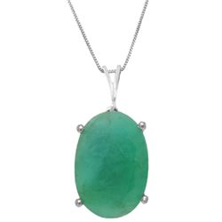Genuine 6.5 ctw Emerald Necklace Jewelry 14KT White Gold - REF-84N3R