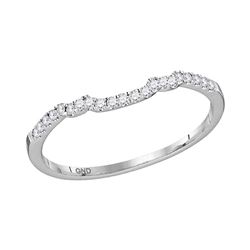 0.10 CTW Diamond Slender Wedding Enhancer Ring 14KT White Gold - REF-18W2K
