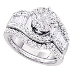 1.25 CTW Princess Diamond Bridal Engagement Ring 14KT White Gold - REF-142Y4X