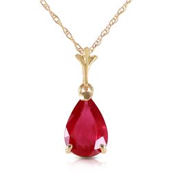 Genuine 1.75 ctw Ruby Necklace Jewelry 14KT Yellow Gold - REF-25X2M