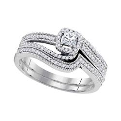 0.38 CTW Diamond Princess Bridal Engagement Ring 10KT White Gold - REF-52K4W