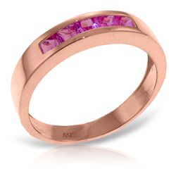 Genuine 0.60 ctw Pink Sapphire Ring Jewelry 14KT Rose Gold - REF-50X5M
