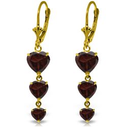 Genuine 6 ctw Garnet Earrings Jewelry 14KT Yellow Gold - REF-66V9W
