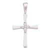 Image 1 : 0.05 CTW Diamond Simple Cross Pendant 10KT White Gold - REF-6W2K