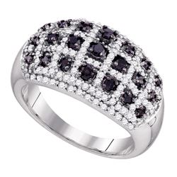 1 CTW Black Color Diamond Lattice Ring 10KT White Gold - REF-67X4Y