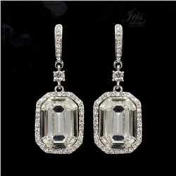 Art Deco-style Czech Crystal Drop Dangle Earrings