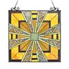 Image 2 : "PROGRESSIVE" Tiffany-style Glass Window Panel 24.5x26
