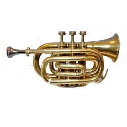WWII era Military Brass Pocket Trumpet