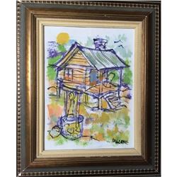 Signed James Malone, Primitive Folk Art Painting