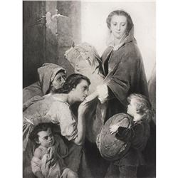 19thc French Photogravure Print, Charity