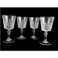 Pineapple Design Cut Crystal Goblets Set