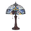 Image 2 : ADELE Tiffany-style 2 Light VictorianTable Lamp 16" Shade - Table Lamp