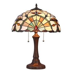 ADDIE Tiffany-style 2 Light Victorian Table Lamp 16" Shade