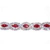 Image 5 : Red Ruby Marquise And Round Rhinestone Crystal Bracelet