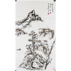 LUO PUFU Chinese b.1989 Watercolor Landscape