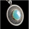 Image 3 : Round Large Stone Silver Necklace