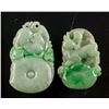 Image 1 : 2 Assorted Burma Green Jadeite Carved Pendants