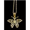Image 1 : 10k Gold Butterfly Pendant with 14k Chain