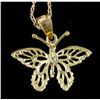 Image 2 : 10k Gold Butterfly Pendant with 14k Chain
