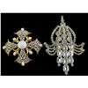 Image 1 : 2 Antique Rhinestone Brooch