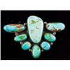 Image 1 : Signed JB Platero Sterling Silver Turquoise Brooch