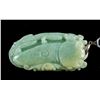 Image 1 : Green Jade Carved Ruyi Pendant w/ 925 Silver Chain