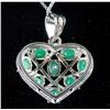 Image 2 : Sterling Silver Jade Heart Pendant