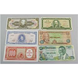 6 Assorted South American Banknotes