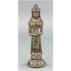 Chinese or Korean Bronze Standing Kuanyin