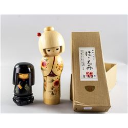 2 Assorted Japanese Kyouningyou & Kokeshi Dolls