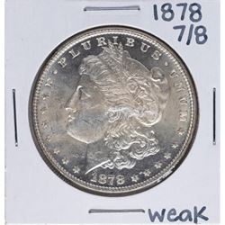 1878 7/8 Weak $1 Morgan Silver Dollar Coin