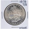 Image 1 : 1878 7/8 Weak $1 Morgan Silver Dollar Coin