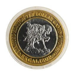 .999 Silver Excalibur Las Vegas Nevada $10 Casino Limited Edition Gaming Token