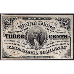 March 3, 1863 Third Issue Three Cent Fractional Currency Note