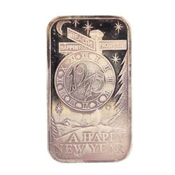 1975 Happy New Year Madison Mint 1 oz .999 Fine Silver Art Bar