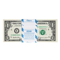 Pack of (100) Consecutive 1999 $1 Federal Reserve STAR Notes Richmond Uncirculat