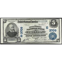 1902 PB $5 Broadstreet NB of Trenton, NJ CH# 3709 National Currency Note