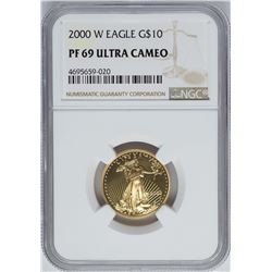 2000-W $10 American Gold Eagle Coin NGC PF69 Ultra Cameo