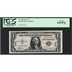1935A $1 Hawaii Silver Certificate WWII Emergency Note PCGS Gem 65PPQ