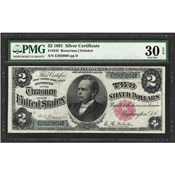 1891 $2 Windom Silver Certificate Note Fr.245 PMG Very Fine 30EPQ