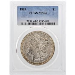1889 $1 Morgan Silver Dollar Coin PCGS MS63