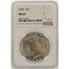 Image 1 : 1923 $1 Peace Silver Dollar Coin NGC MS63