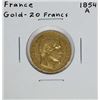 Image 1 : 1854-A France 20 Francs Gold Coin