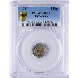 1717 Hildesheim 4 Pfennig Coin PCGS MS64