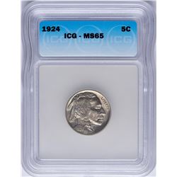 1924 Buffalo Nickel Coin ICG MS65