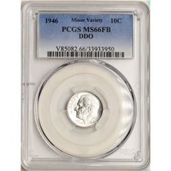 1946 Roosevelt Dime Coin PCGS MS66FB DDO Variety