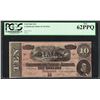 Image 1 : 1864 $10 Confederate States of America Note T-68 PCGS New 62PPQ